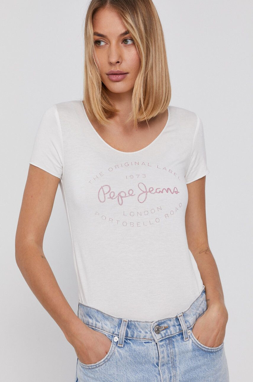 Pepe Jeans t-shirt Paiges női fehér - Pepit.hu