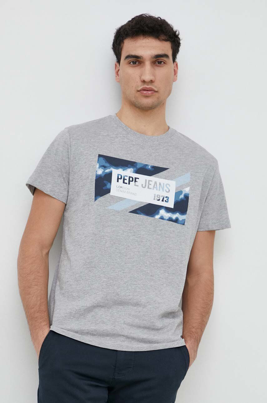 Pepe Jeans t-shirt Rederick szürke férfi nyomott mintás - Pepit.hu