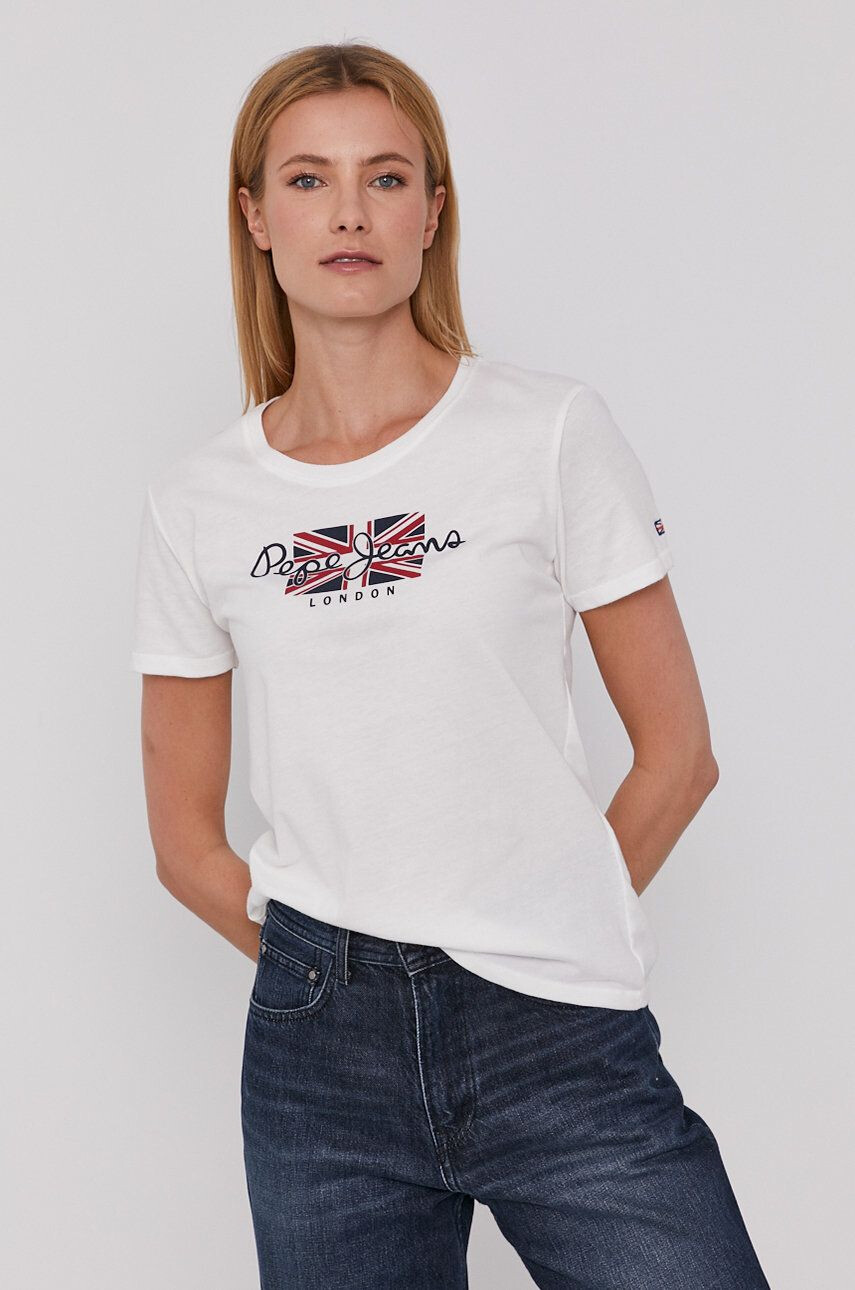 Pepe Jeans t-shirt Zaidas női fehér - Pepit.hu