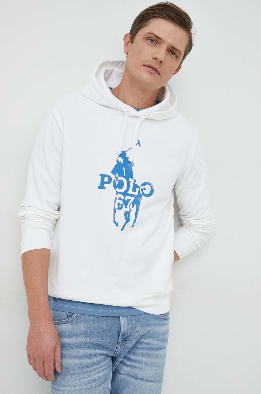 Polo Ralph Lauren felső fehér férfi nyomott mintás kapucnis - Pepit.hu