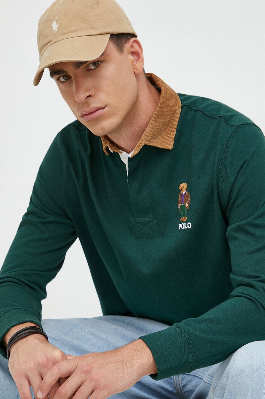 Polo Ralph Lauren pamut hosszúujjú zöld mintás - Pepit.hu