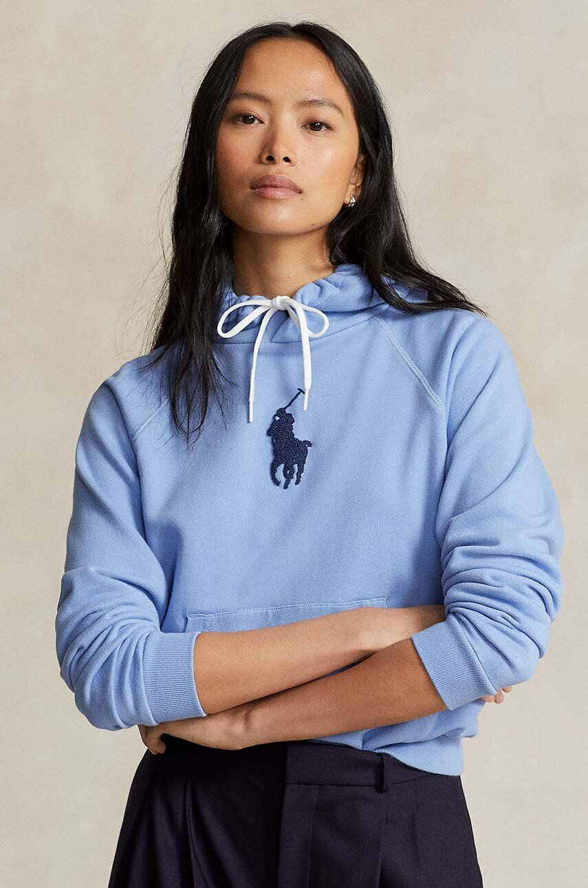 Polo Ralph Lauren pamut melegítőfelső női nyomott mintás kapucnis - Pepit.hu