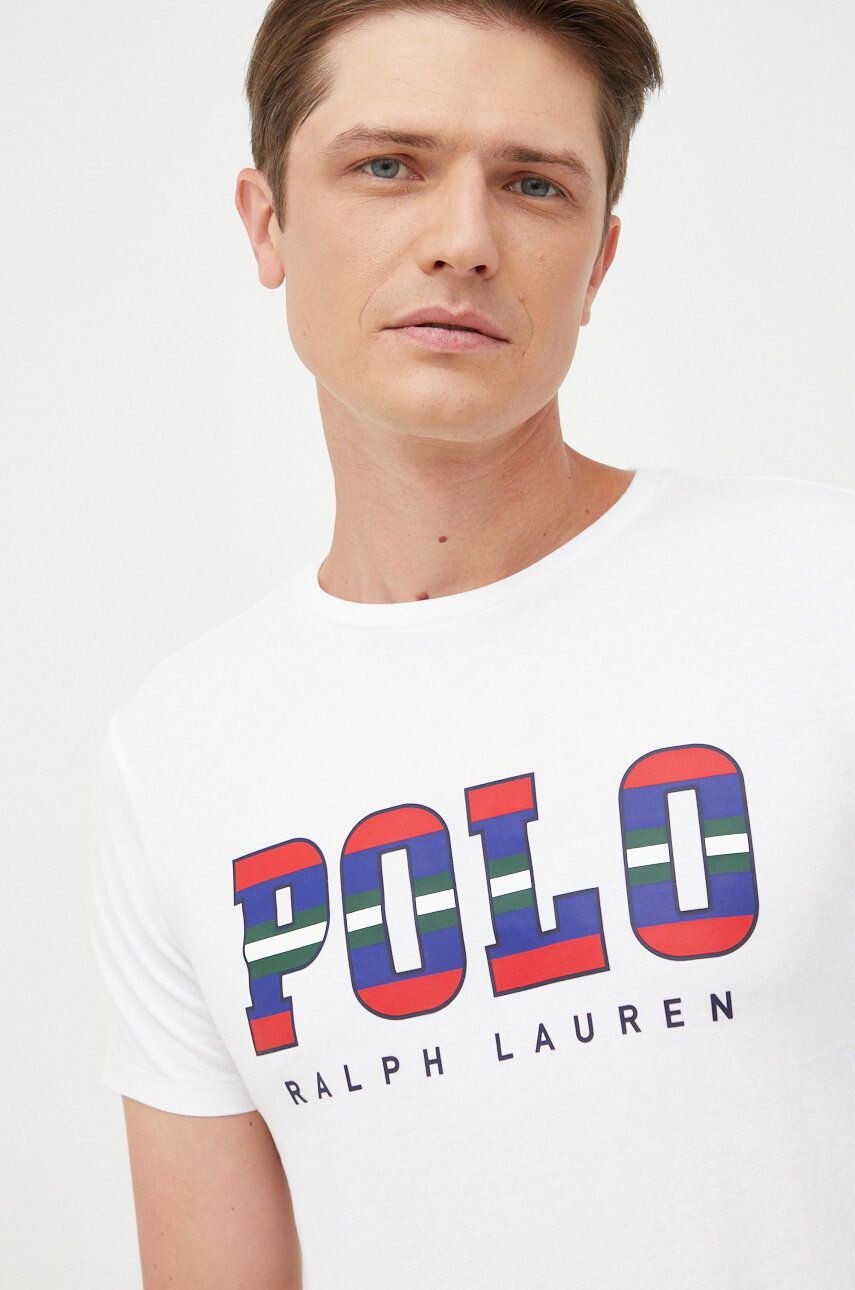 Polo Ralph Lauren pamut póló fehér nyomott mintás - Pepit.hu