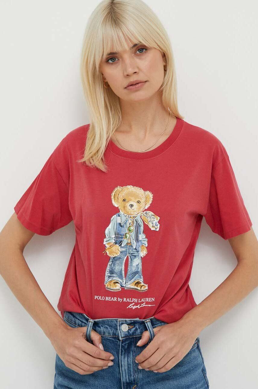 Polo Ralph Lauren pamut póló piros - Pepit.hu