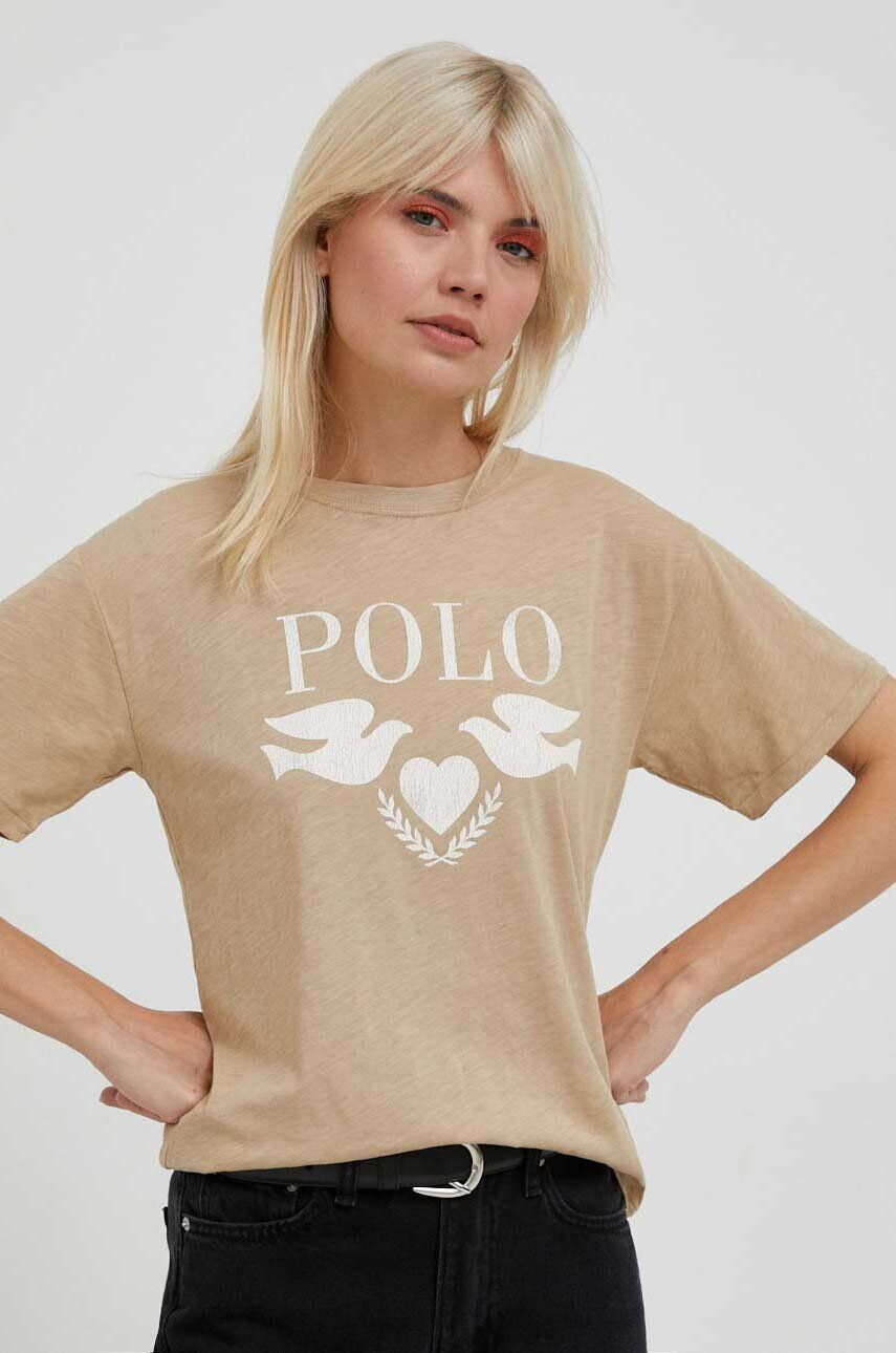 Polo Ralph Lauren pamut póló sötétkék mintás - Pepit.hu