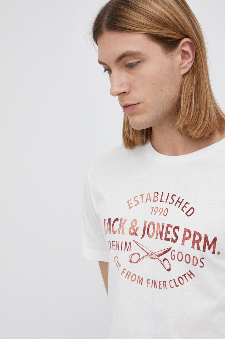 Premium by Jack&Jones pamut póló krémszínű sima - Pepit.hu