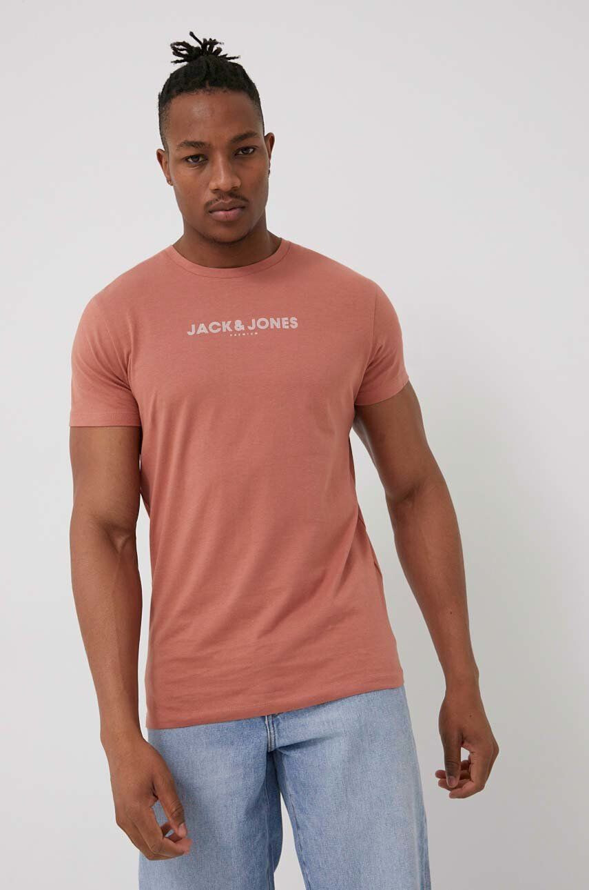 Premium by Jack&Jones pamut póló zöld nyomott mintás - Pepit.hu