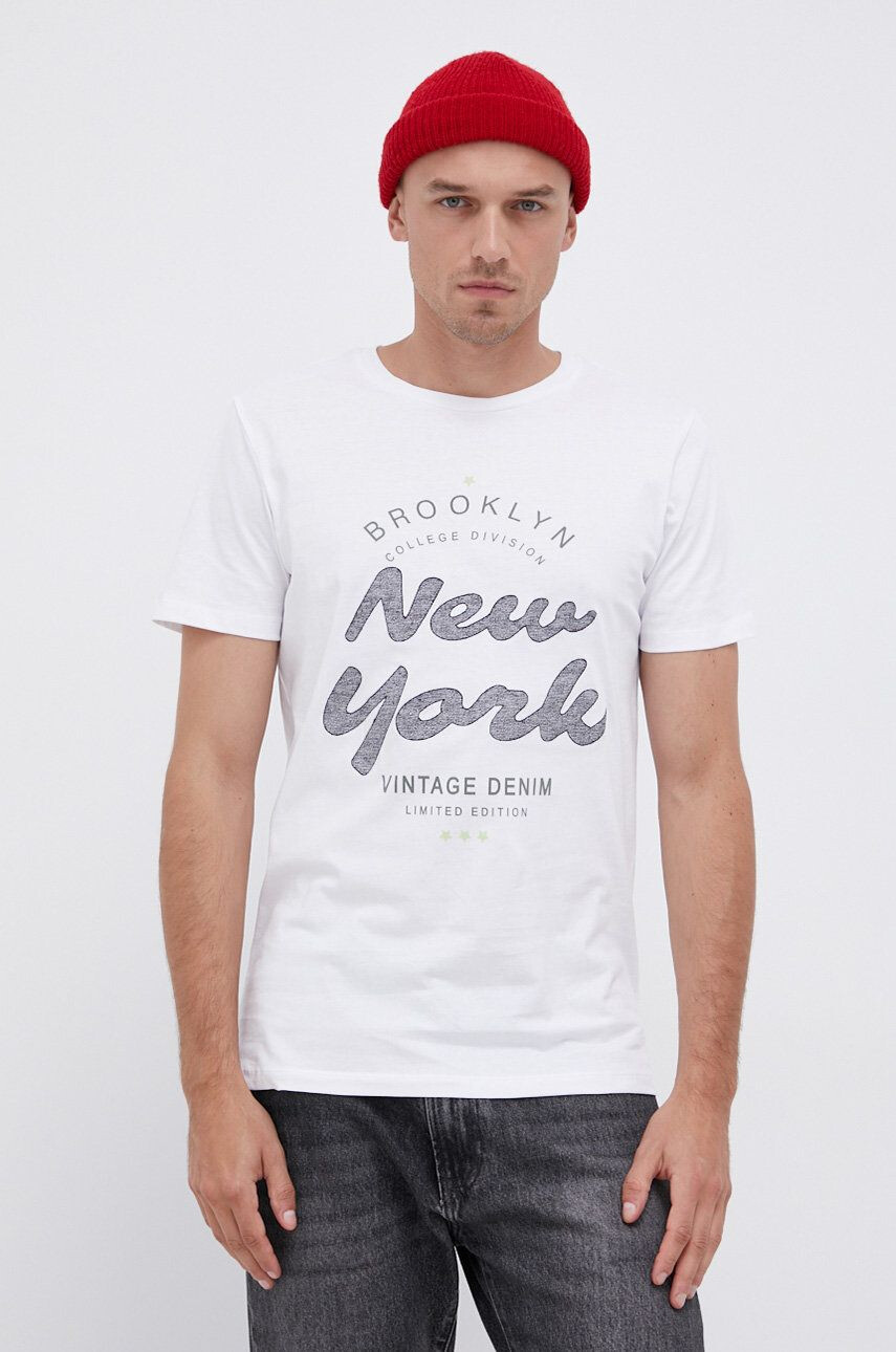 Produkt by Jack & Jones t-shirt fehér férfi nyomott mintás - Pepit.hu