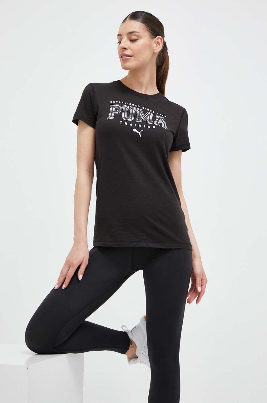 Puma edzős póló Graphic Tee Fit fekete - Pepit.hu