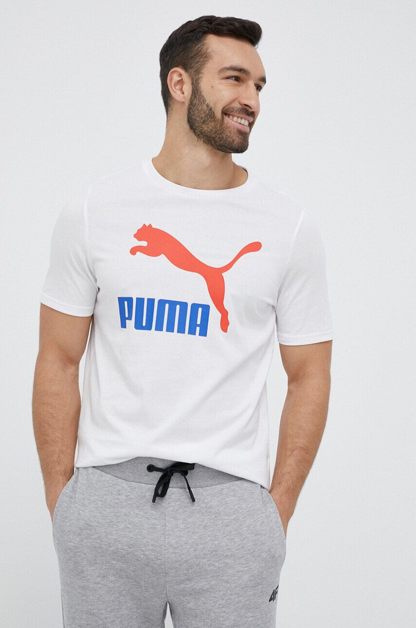 Puma pamut póló fehér nyomott mintás - Pepit.hu