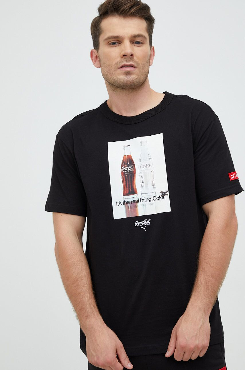 Puma t-shirt X Coca Cola fekete férfi nyomott mintás - Pepit.hu