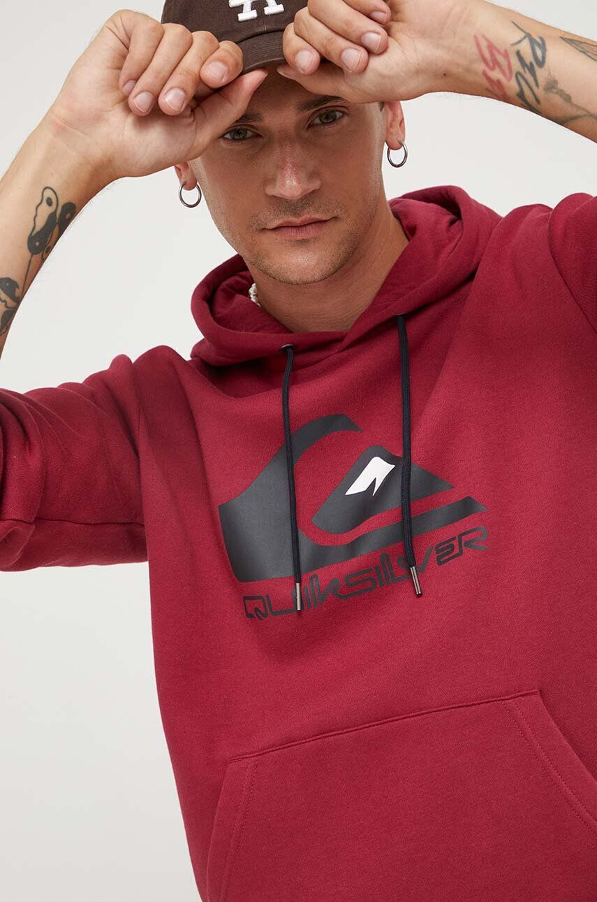 Quiksilver felső bordó férfi nyomott mintás kapucnis - Pepit.hu