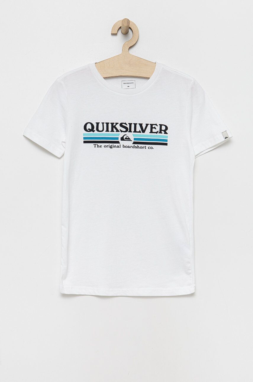 Quiksilver gyerek pamut póló fehér nyomott mintás - Pepit.hu