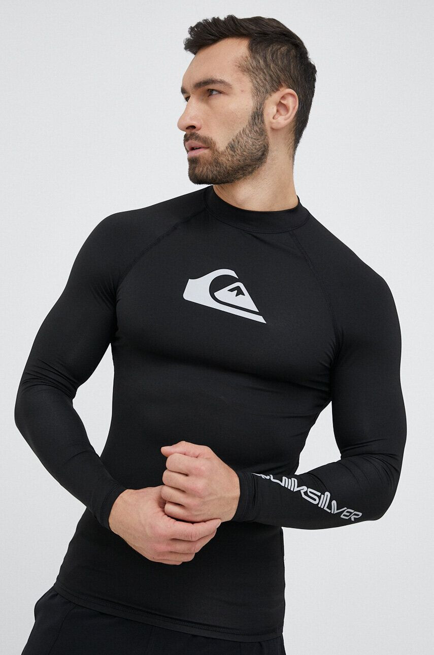 Quiksilver hosszú ujjú All Time fekete férfi nyomott mintás swimmwear - Pepit.hu