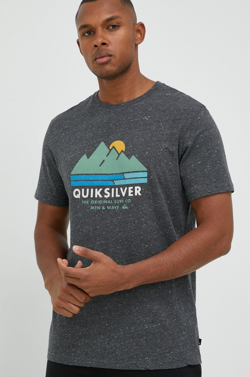 Quiksilver pamut póló fekete nyomott mintás - Pepit.hu