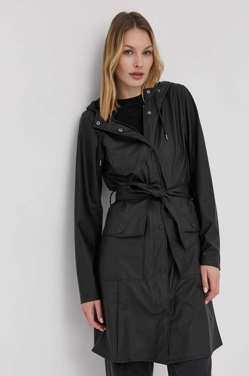 Rains rövid kabát 1813 Curve Jacket női fekete átmeneti - Pepit.hu