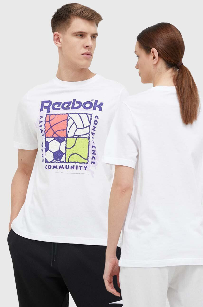 Reebok Classic pamut póló fehér nyomott mintás - Pepit.hu