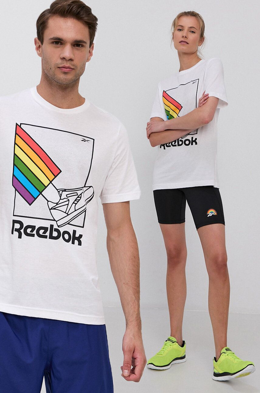 Reebok pamut póló fehér nyomott mintás - Pepit.hu