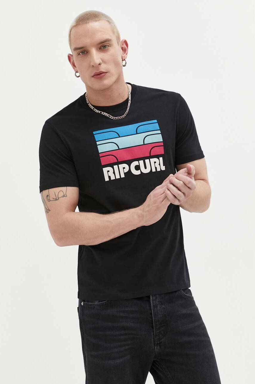 Rip Curl pamut póló fekete nyomott mintás - Pepit.hu