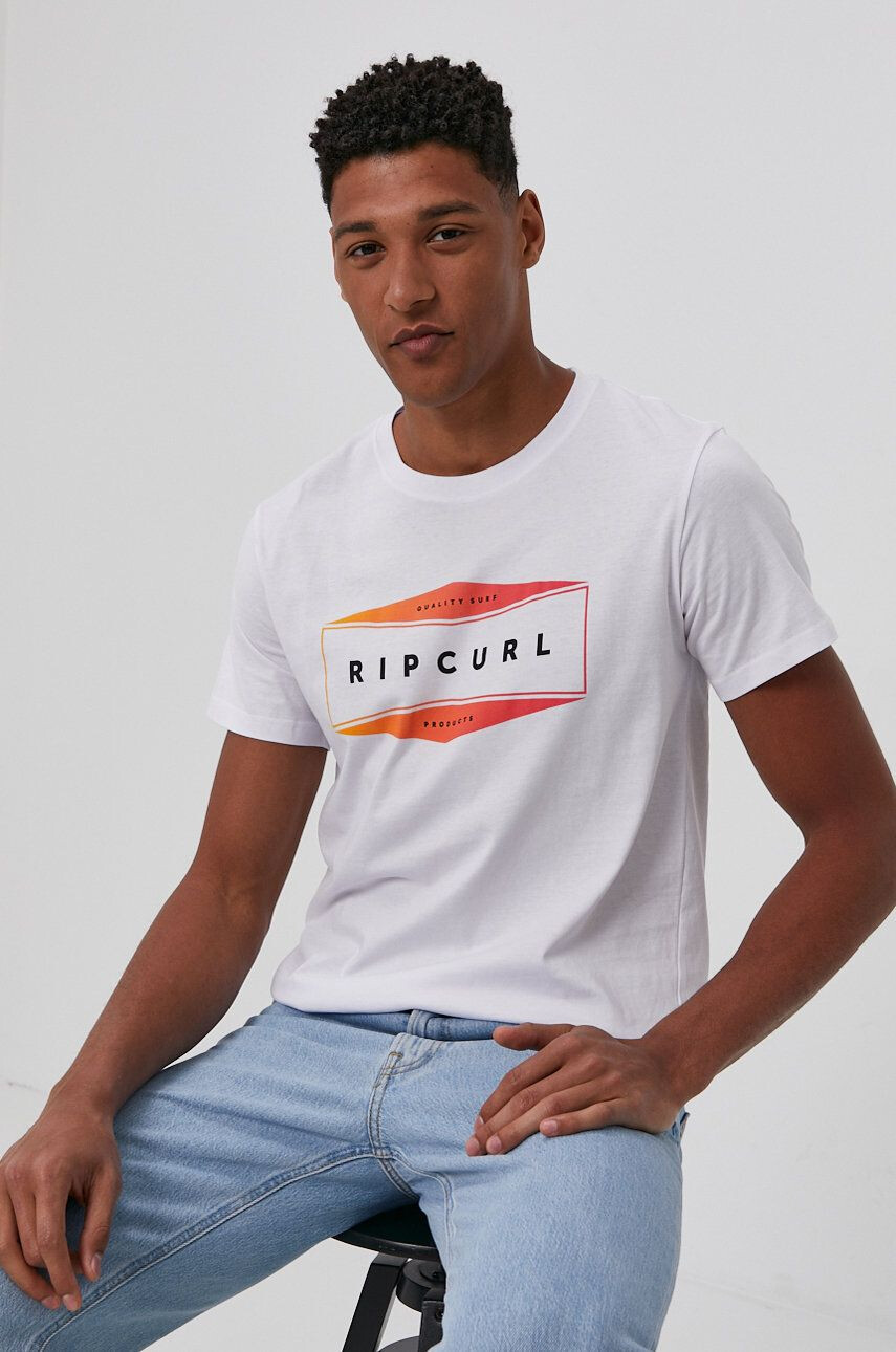 Rip Curl t-shirt fehér férfi nyomott mintás - Pepit.hu