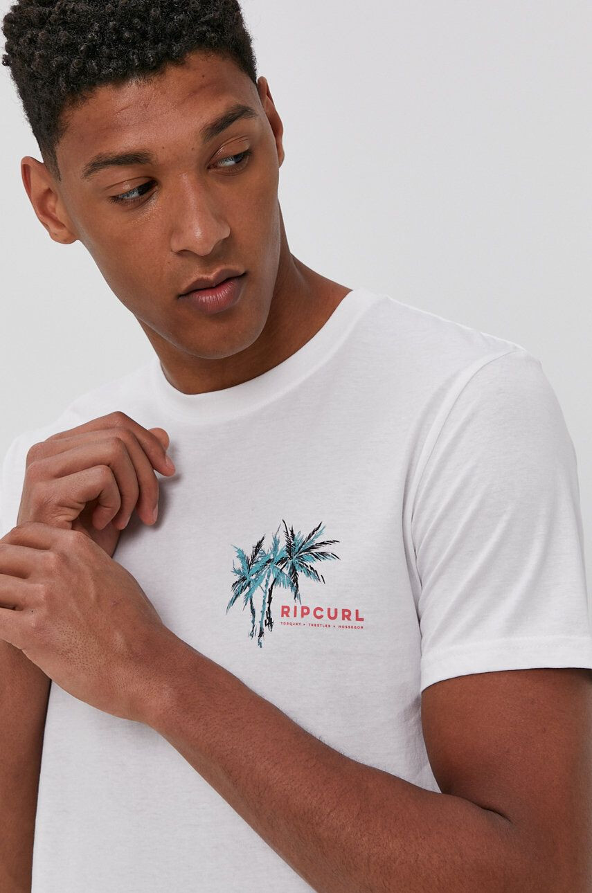 Rip Curl t-shirt fehér férfi nyomott mintás - Pepit.hu