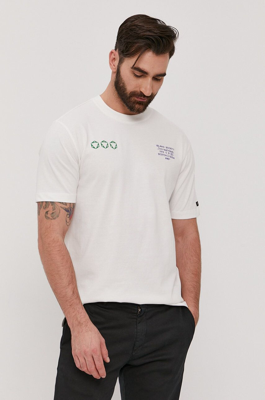 Scotch & Soda t-shirt fehér férfi nyomott mintás - Pepit.hu