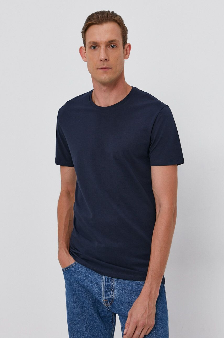 Selected Homme Selected t-shirt fekete sima - Pepit.hu