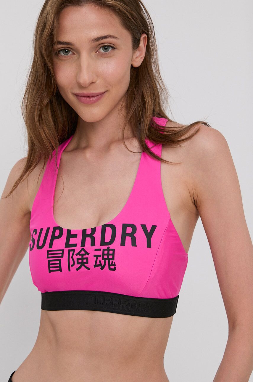 Superdry bikini felső rózsaszín puha kosaras - Pepit.hu