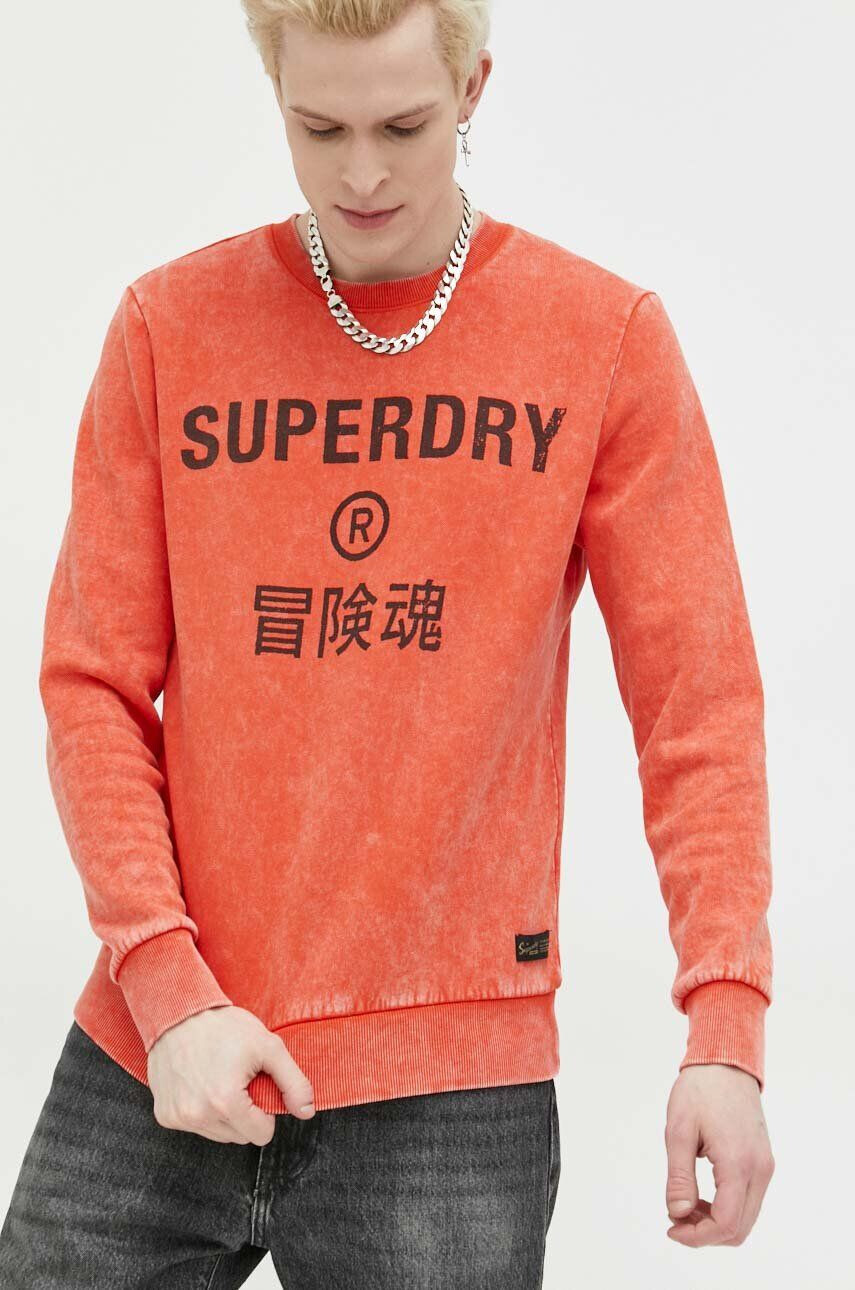 Superdry felső narancssárga férfi nyomott mintás - Pepit.hu