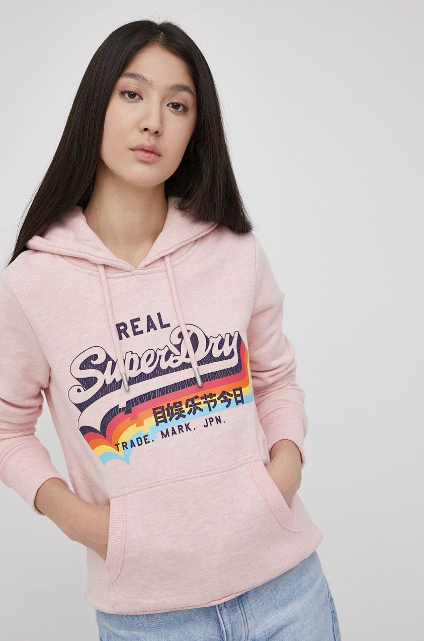 Superdry felső rózsaszín női nyomott mintás - Pepit.hu