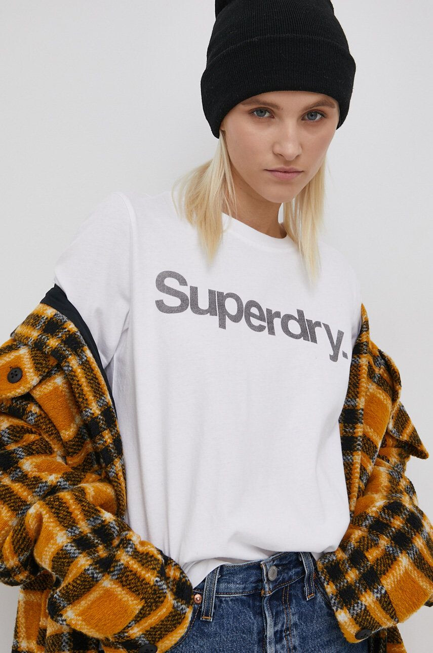 Superdry pamut póló fehér - Pepit.hu