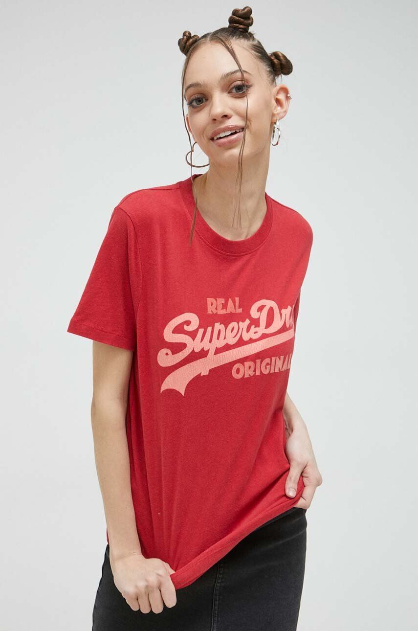 Superdry pamut póló piros - Pepit.hu