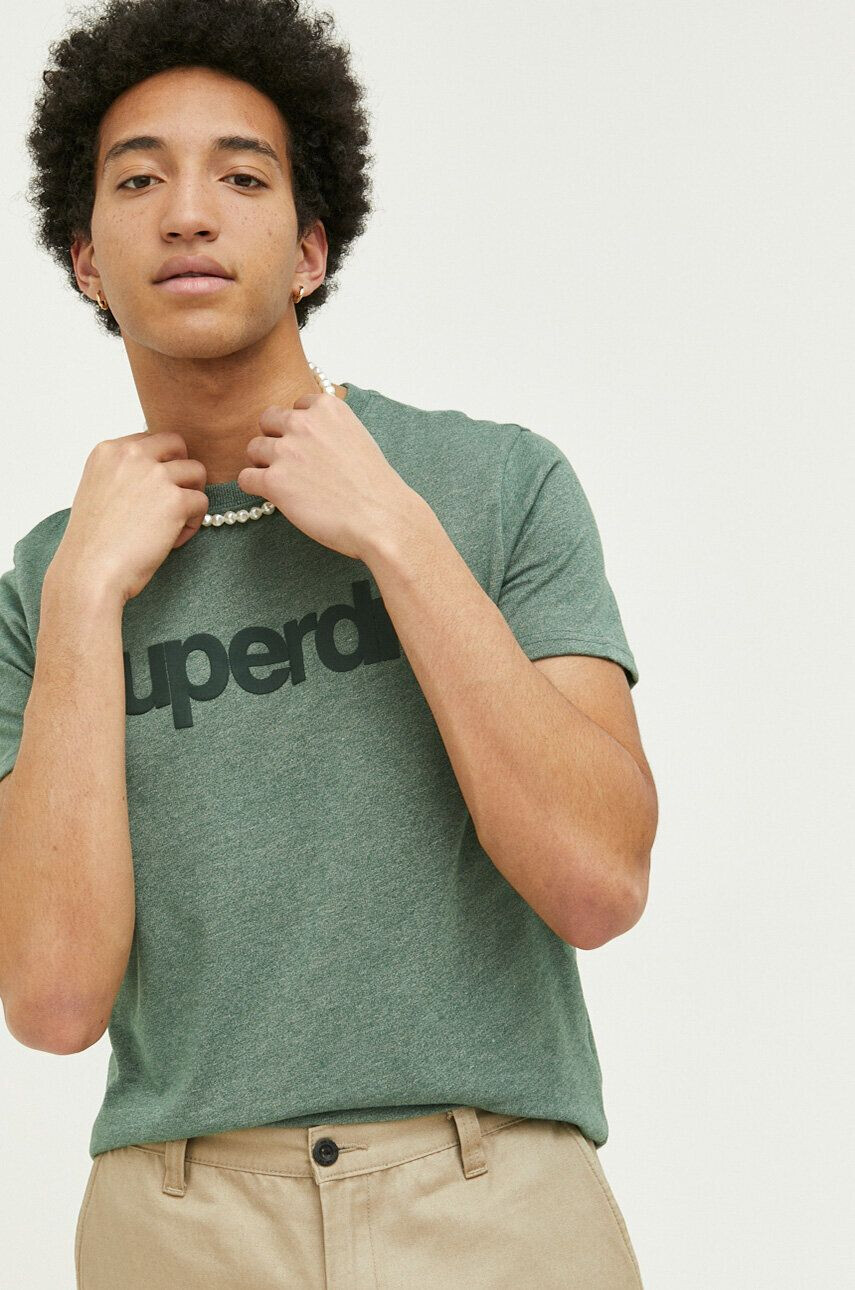 Superdry t-shirt zöld férfi nyomott mintás - Pepit.hu