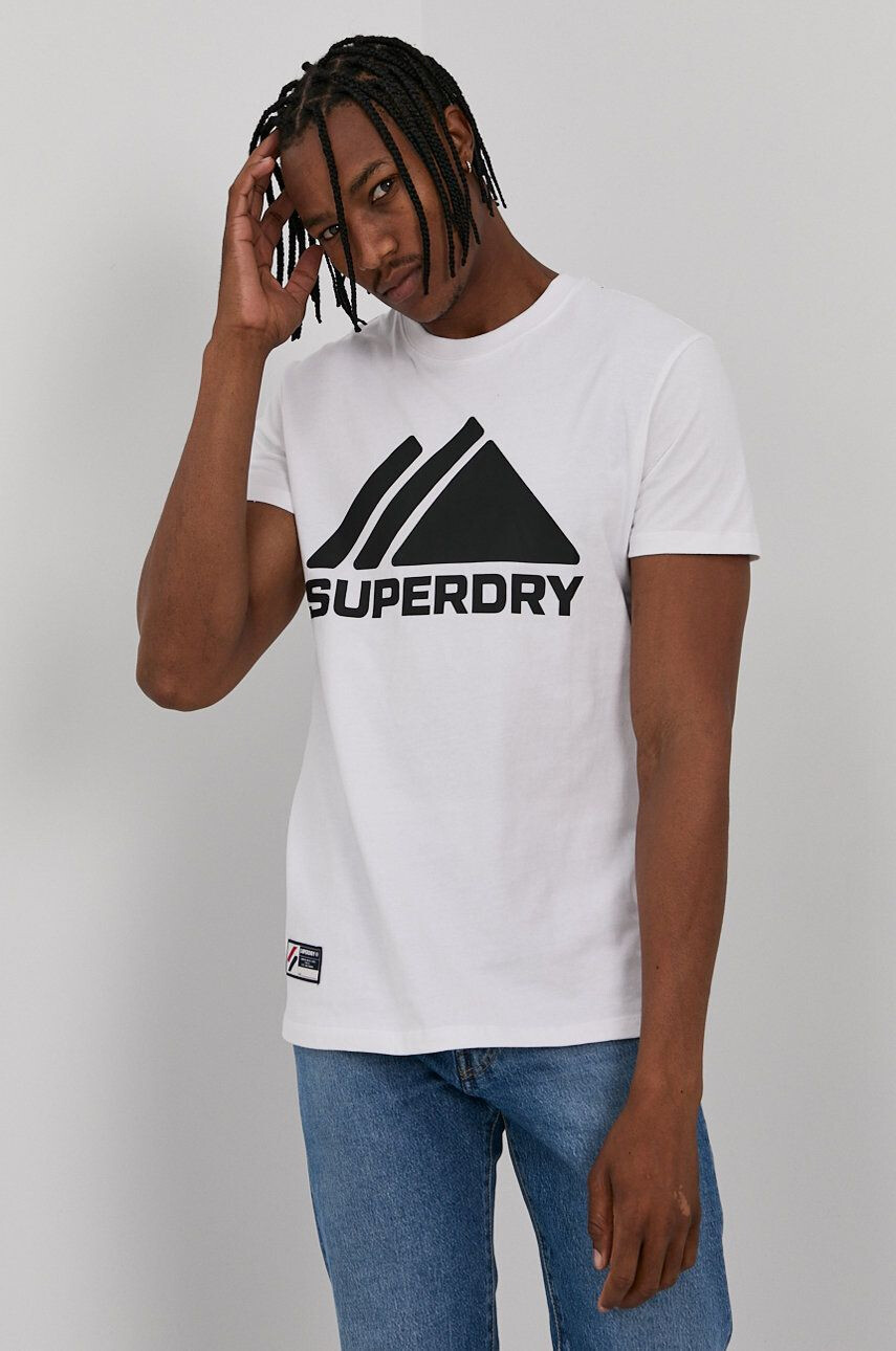 Superdry t-shirt fehér férfi nyomott mintás - Pepit.hu