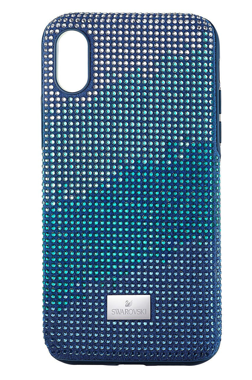 Swarovski Crystalgram iPhone X/XS telefon tok sötétkék - Pepit.hu