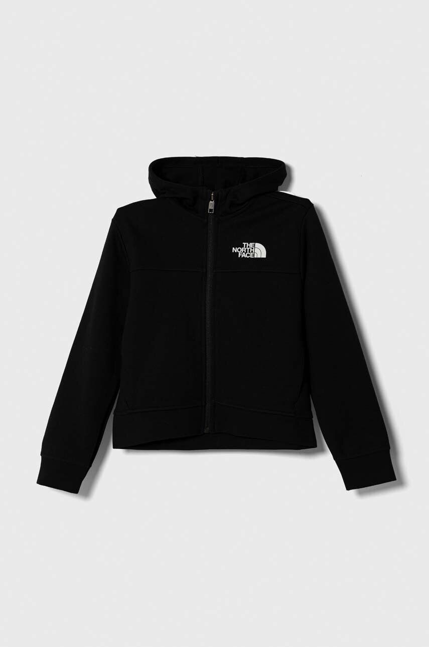 The North Face gyerek felső B TNF TECH F/Z HOODIE fekete sima kapucnis - Pepit.hu