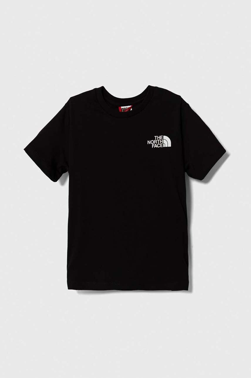 The North Face gyerek pamut póló S/S SIMPLE DOME TEE fekete nyomott mintás - Pepit.hu