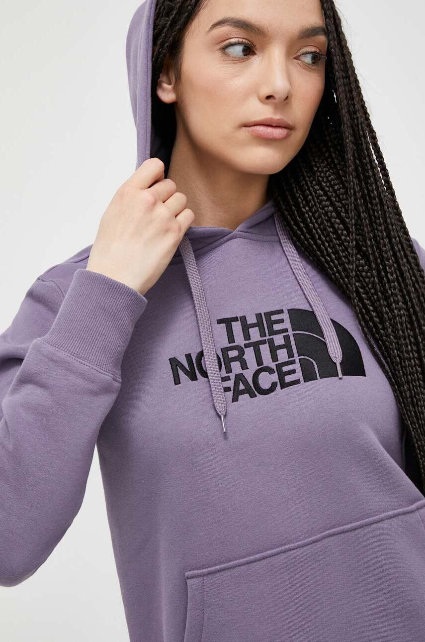 The North Face pamut melegítőfelső lila női nyomott mintás kapucnis - Pepit.hu