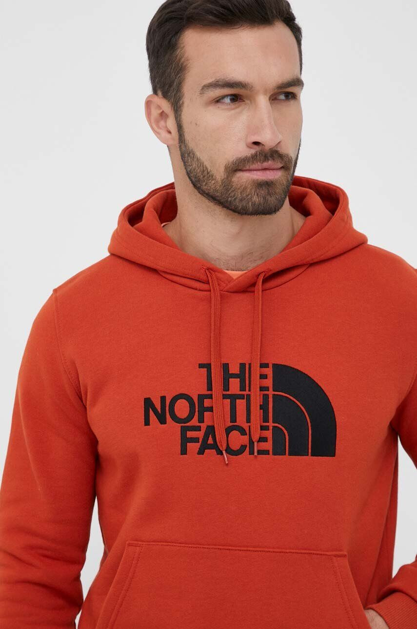 The North Face pamut melegítőfelső narancssárga férfi nyomott mintás kapucnis - Pepit.hu