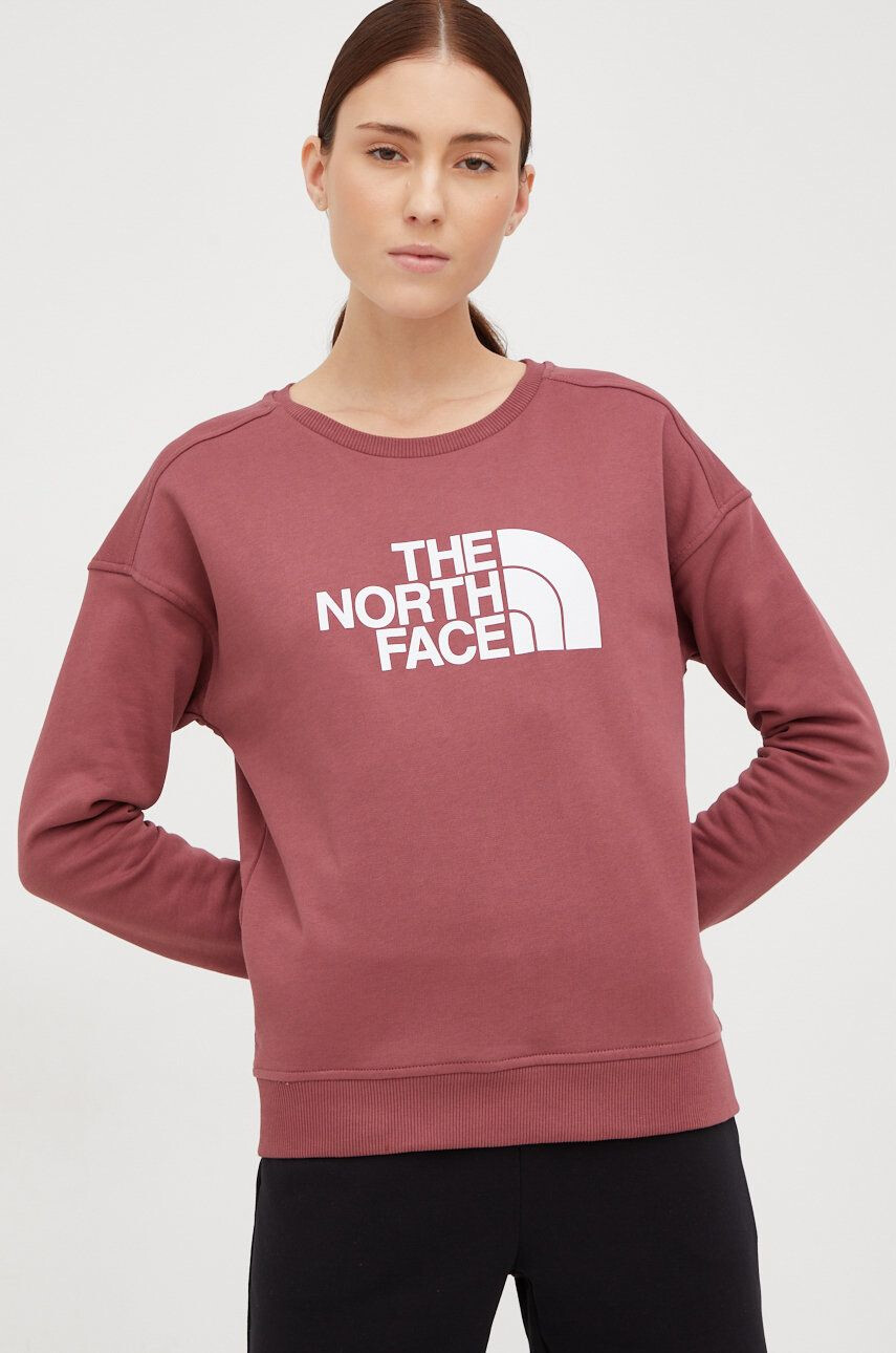 The North Face pamut melegítőfelső bordó női nyomott mintás - Pepit.hu