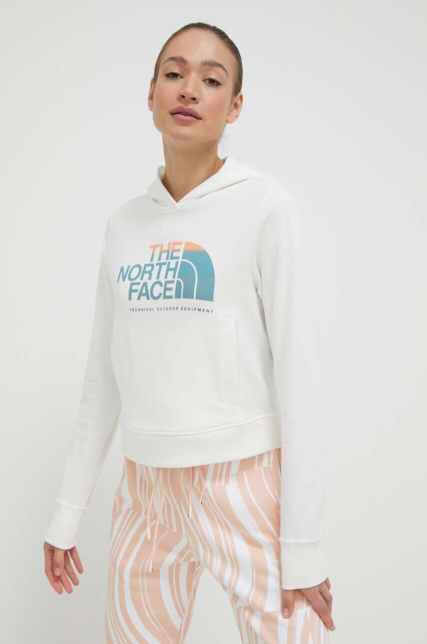 The North Face pamut melegítőfelső fehér női nyomott mintás kapucnis - Pepit.hu