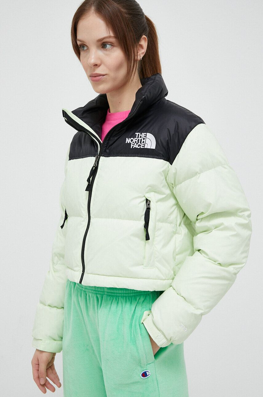 The North Face pehelydzseki NUPTSE SHORT JACKET női zöld téli - Pepit.hu