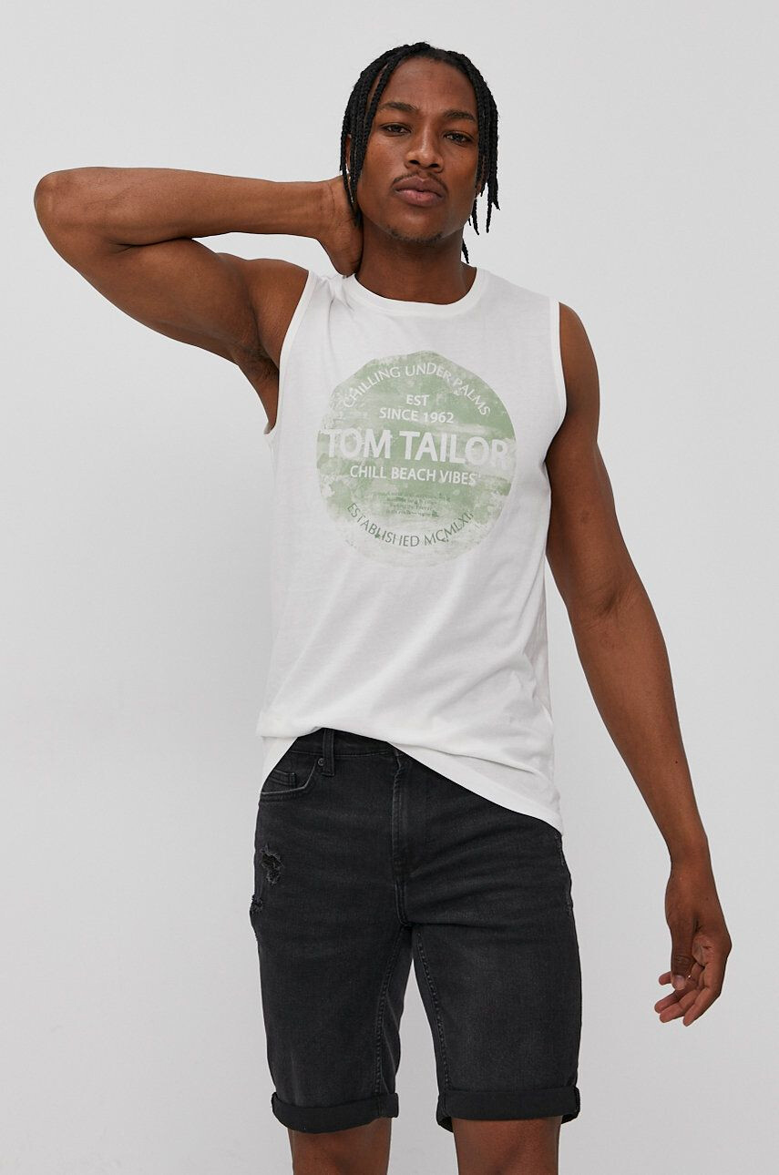 Tom Tailor t-shirt fehér férfi nyomott mintás - Pepit.hu