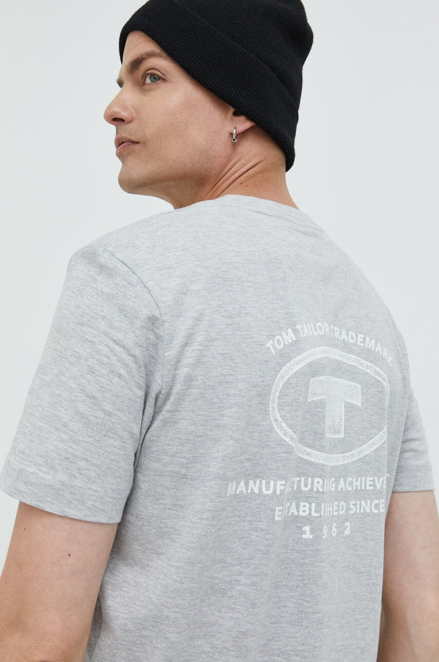 Tom Tailor t-shirt szürke férfi melange - Pepit.hu