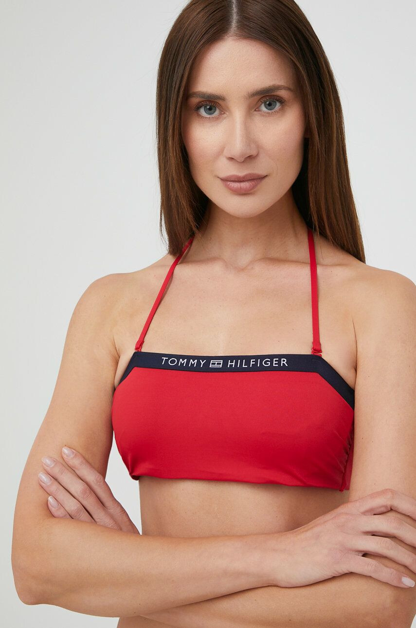 Tommy Hilfiger bikini felső piros puha kosaras - Pepit.hu