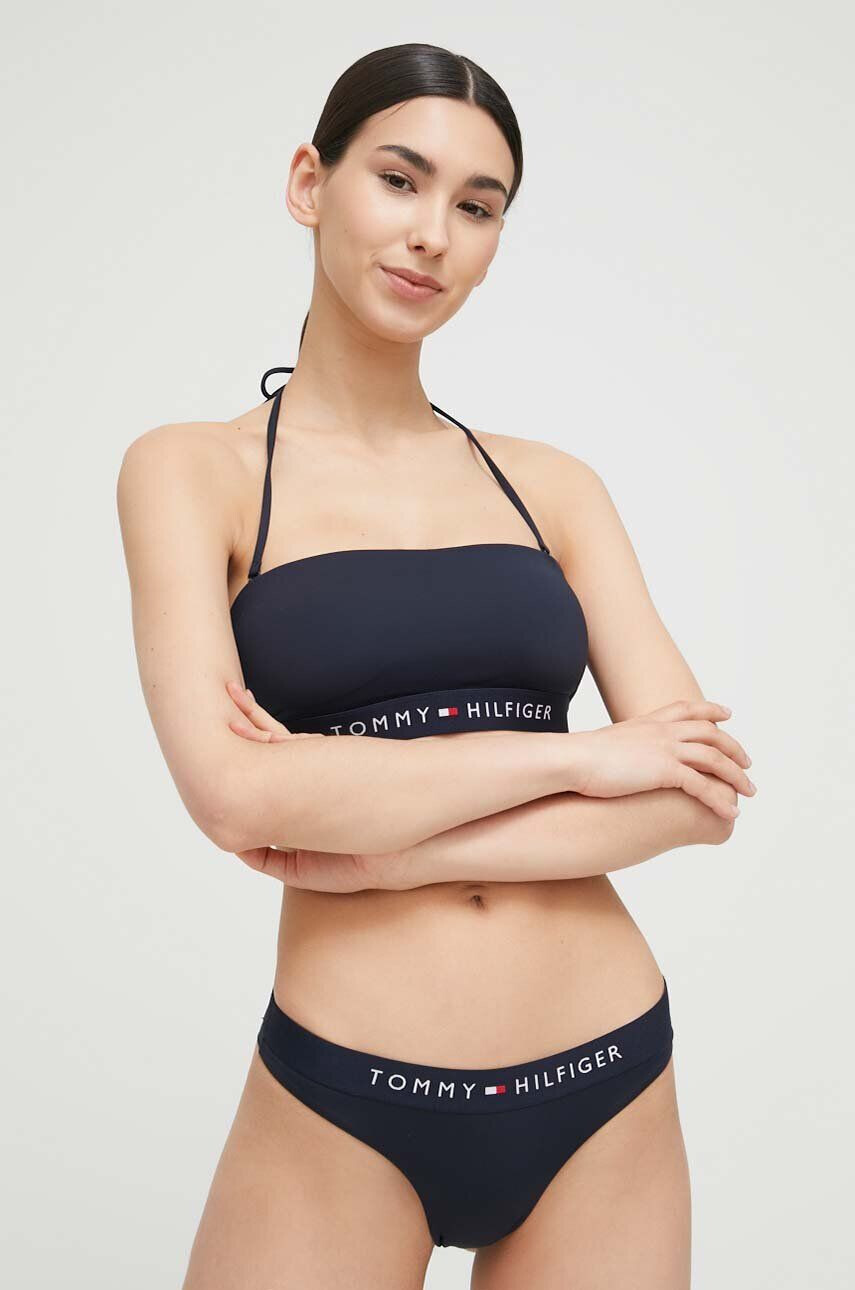 Tommy Hilfiger bikini felső sötétkék enyhén merevített kosaras - Pepit.hu