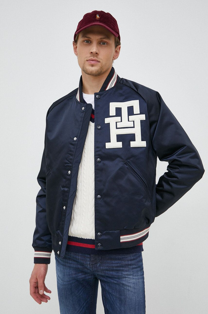 Tommy Hilfiger bomber dzseki férfi sötétkék átmeneti oversize - Pepit.hu