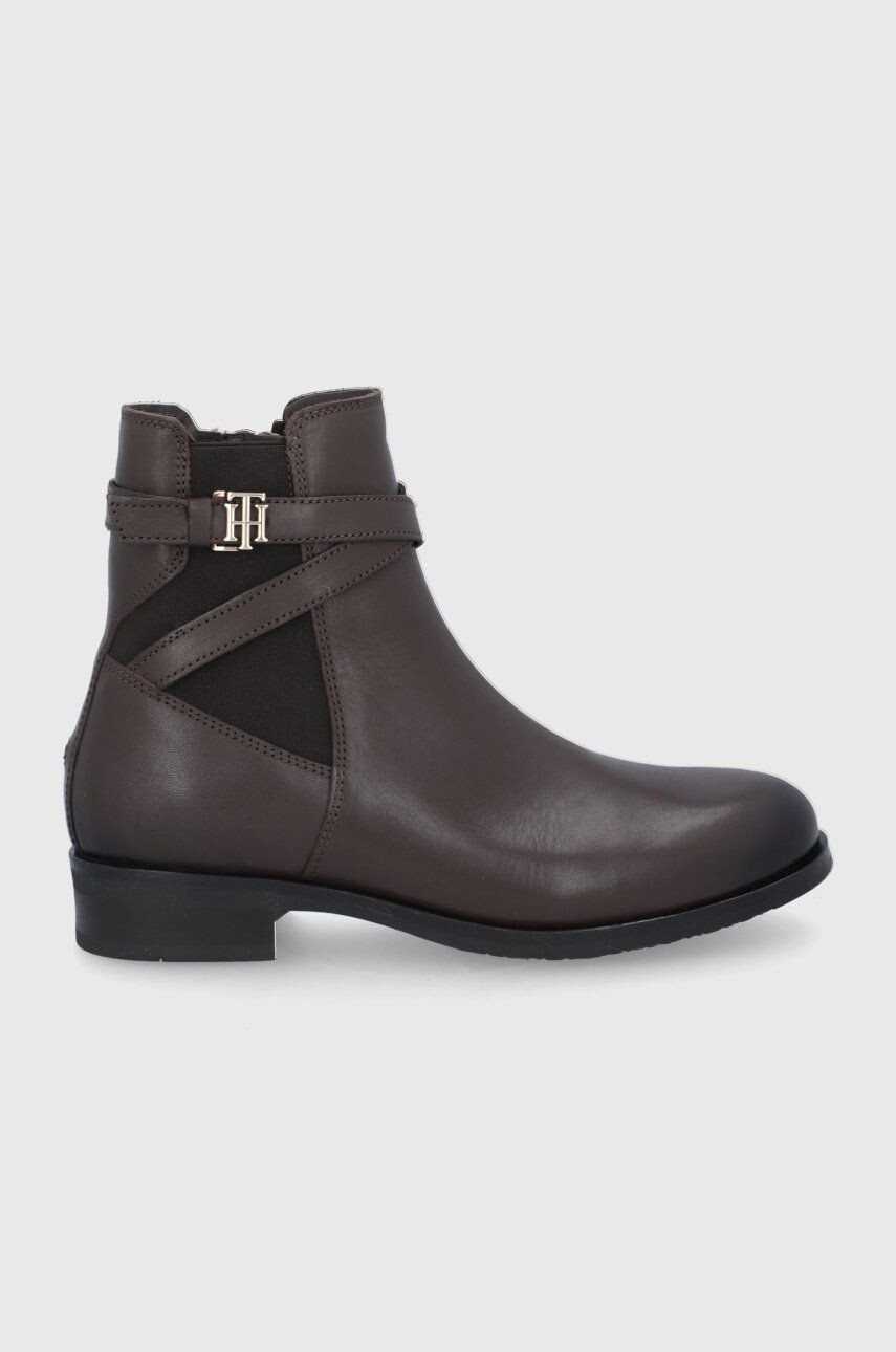 Tommy Hilfiger bőr csizma Zip High Heel Longboot fekete női magassarkú - Pepit.hu