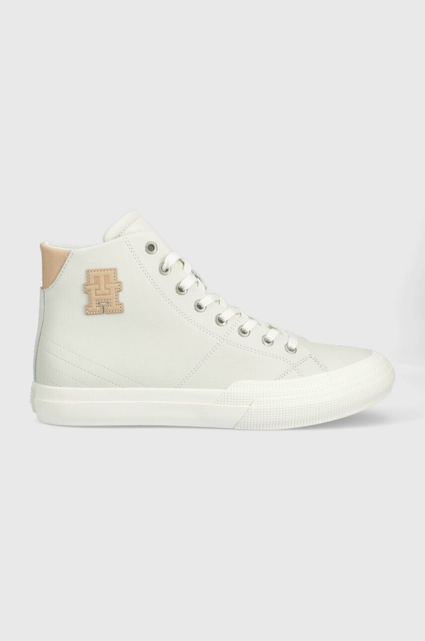 Tommy Hilfiger bőr sneaker TH HI VULC PREMIUM UNDYED szürke férfi - Pepit.hu