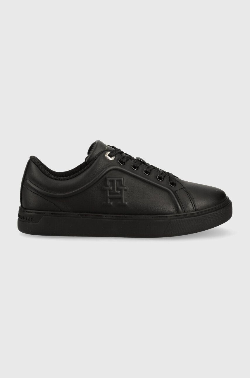 Tommy Hilfiger bőr sportcipő CASUAL LEATHER CUPSOLE fekete FW0FW07288 - Pepit.hu